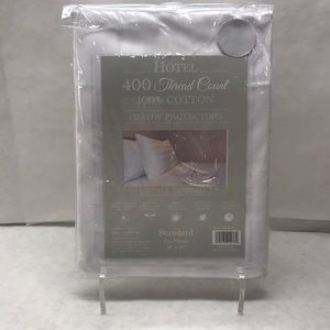Hotel 400 TC Cotton Dobby Stripe Standard Pillow Protector 2 Pack